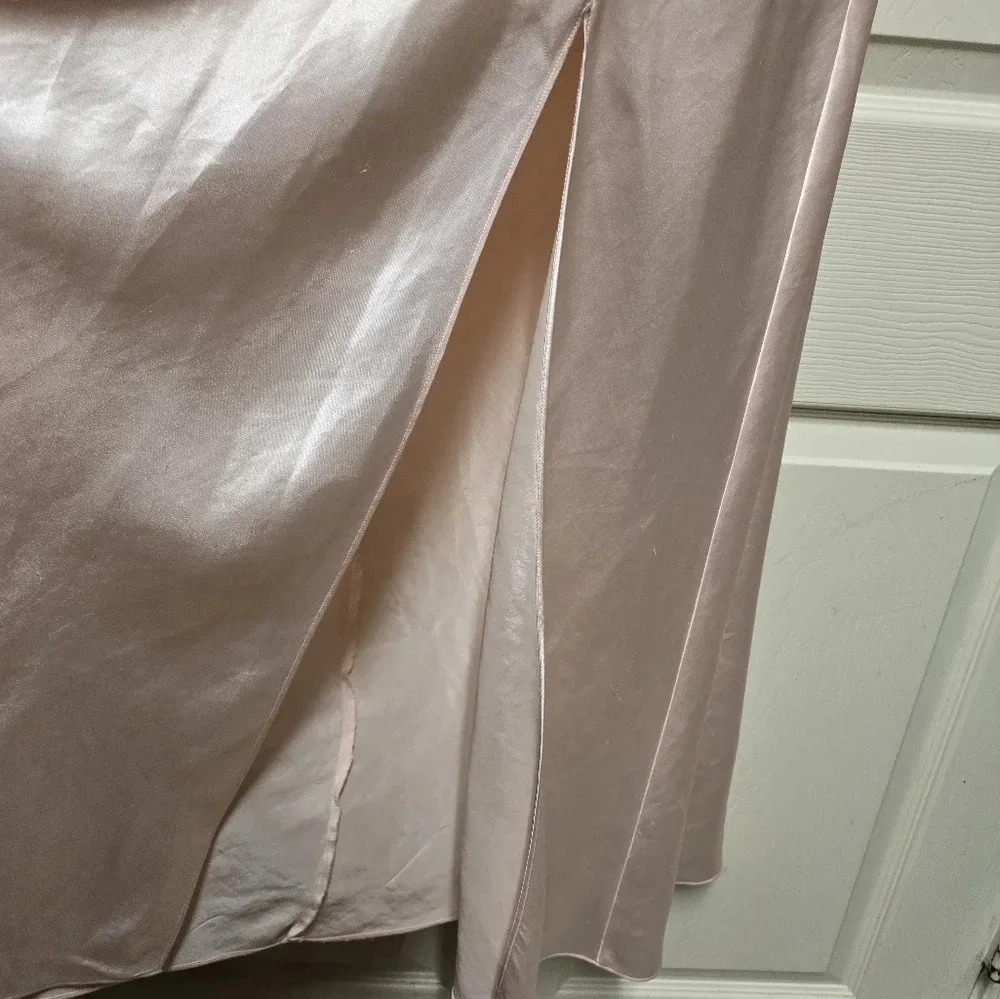 Vintage 90’s Victoria's Secret Blush Satin n Lace Front Split Ankle Gown Sz Med - Picture 10 of 17